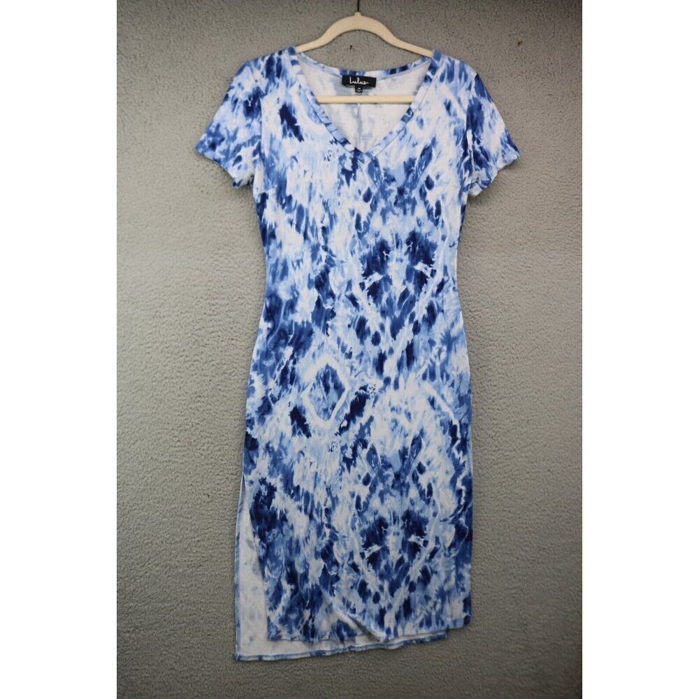 LuLus Tie-Dye Midi Bodycon Dress-Side Slits-Size Medium-BOHO